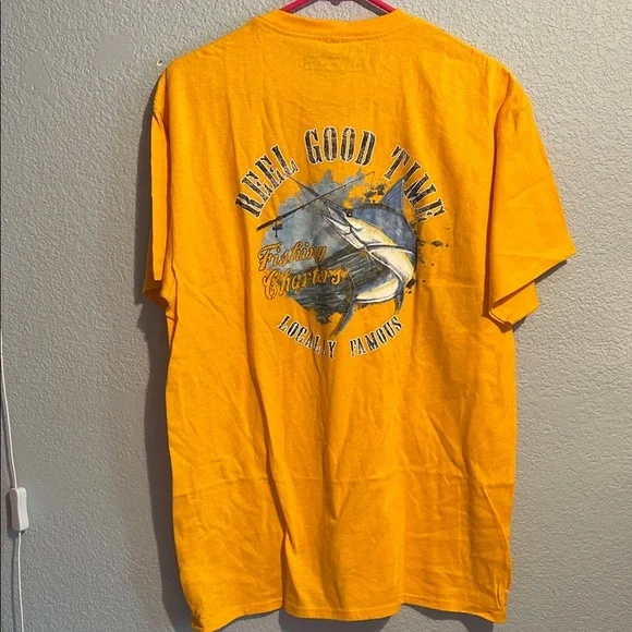 Yellow Graphic Fishing Shirt - Picture 4 of 5